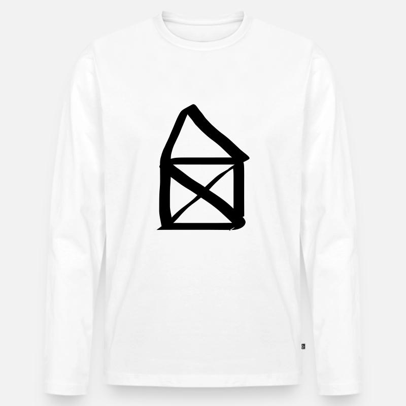 Haus vom Nikolaus - Männer Premium Bio Langarmshirt - Weiß