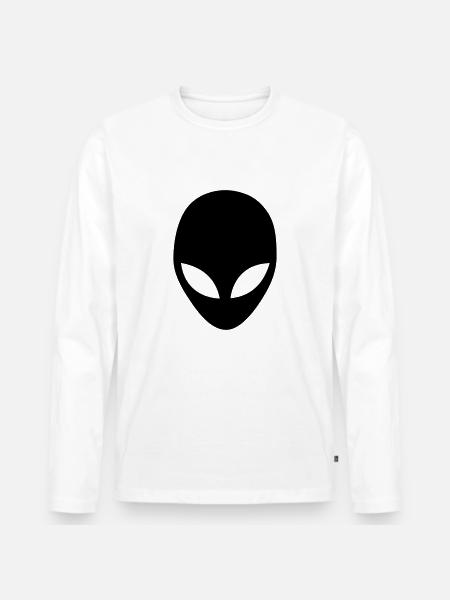 Black Alien - Männer Premium Bio Langarmshirt - Weiß