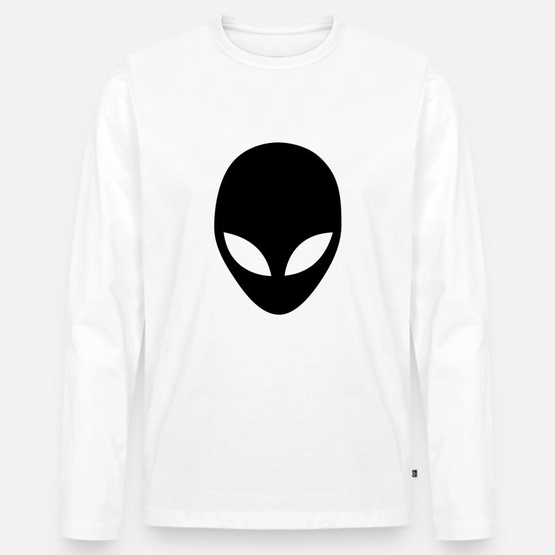 Black Alien - Männer Premium Bio Langarmshirt - Weiß