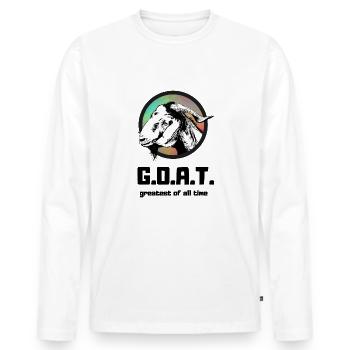 GOAT Ziege greatest of all time Bock Geschenk - Männer Premium Bio Langarmshirt - Weiß - Vorne - Nico (187cm)