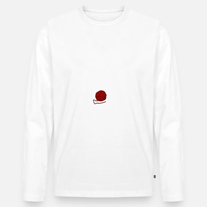 Komme was WOLLE - Männer Premium Bio Langarmshirt - Weiß