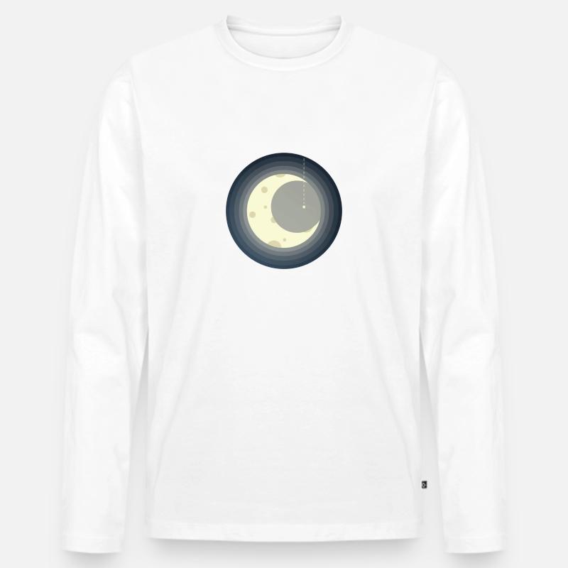Mond und Sternschnuppe - Männer Premium Bio Langarmshirt - Weiß