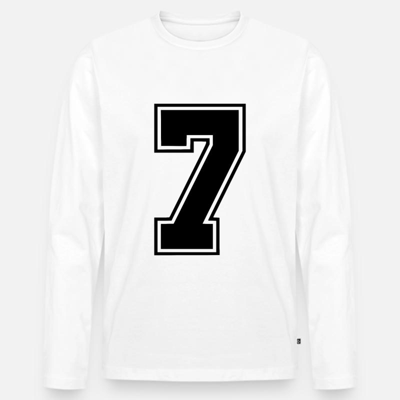 7 - Männer Premium Bio Langarmshirt - Weiß