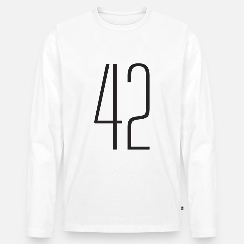 42 - Männer Premium Bio Langarmshirt - Weiß