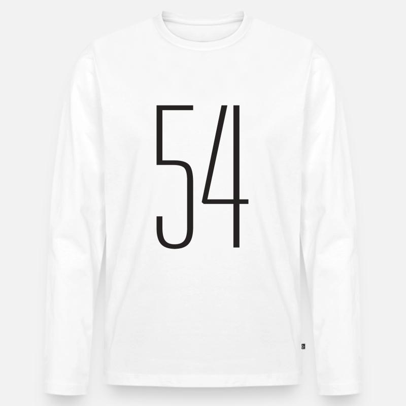 54 - Männer Premium Bio Langarmshirt - Weiß