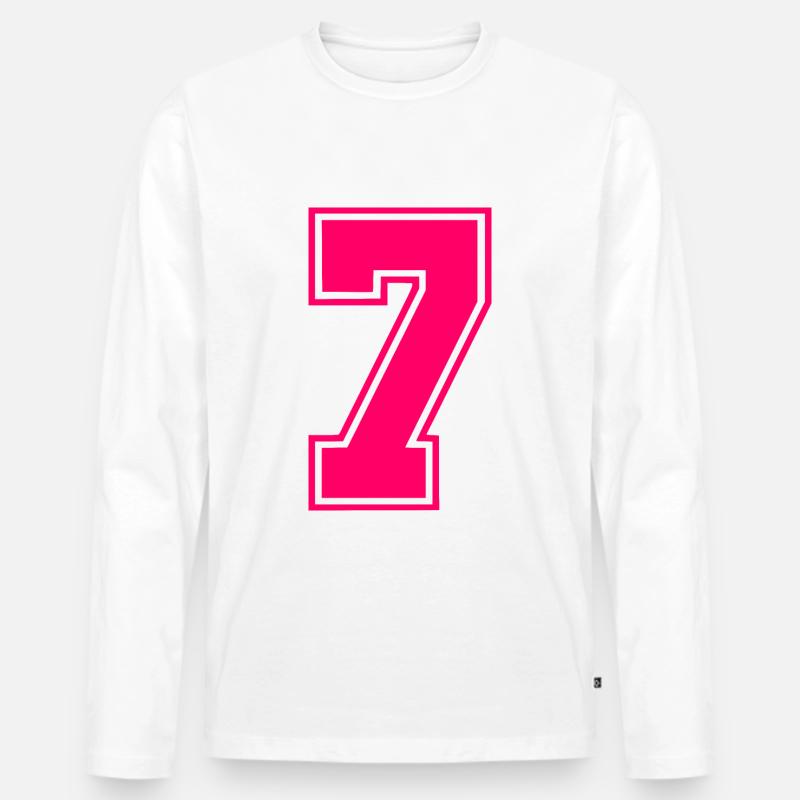 7 - Männer Premium Bio Langarmshirt - Weiß