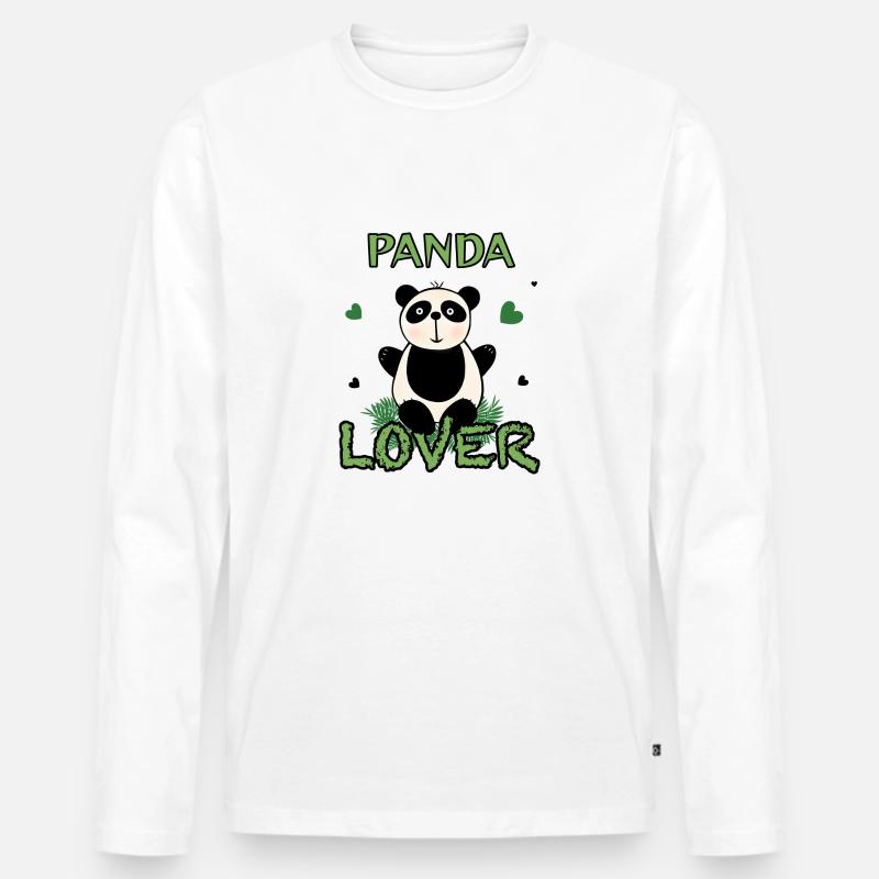 Niedlicher Pandabär - Männer Premium Bio Langarmshirt - Weiß