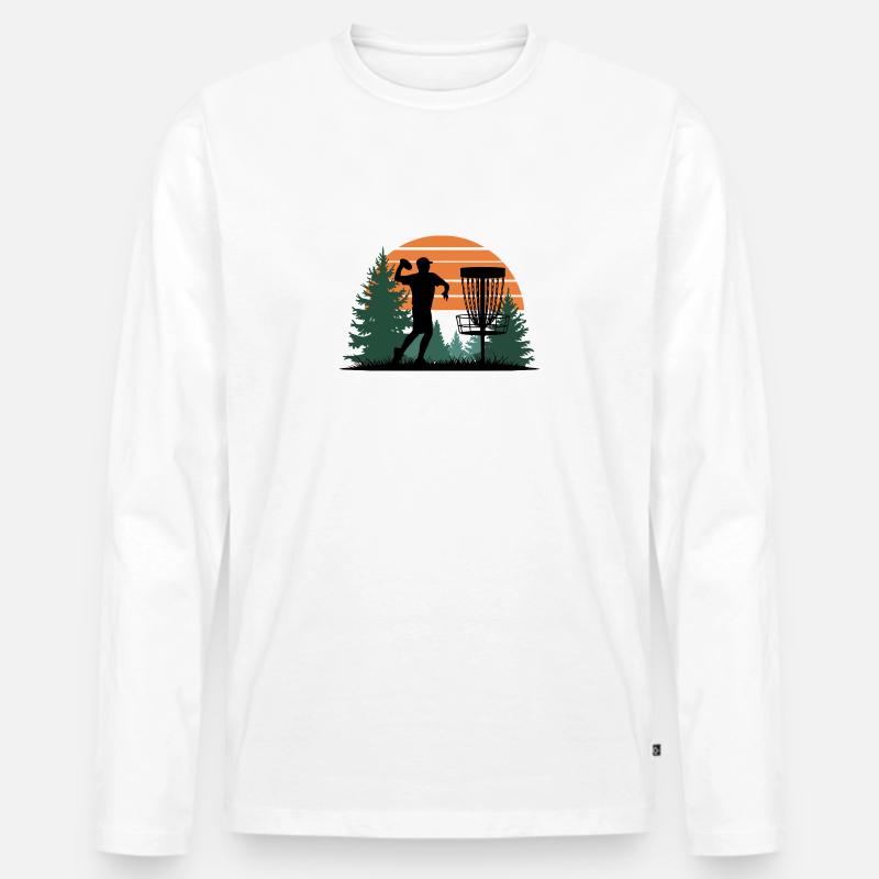 Disc Golf - Männer Premium Bio Langarmshirt - Weiß