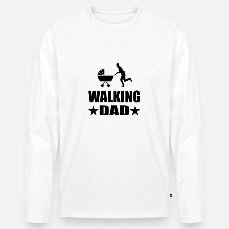 Papa - Männer Premium Bio Langarmshirt - Weiß