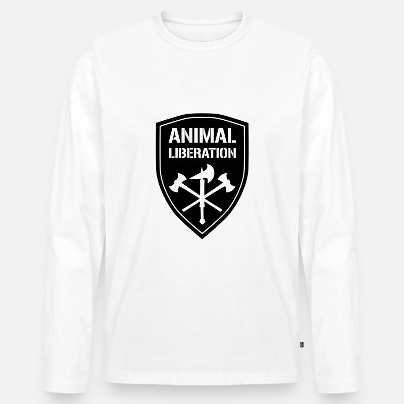 ANIMAL LIBERATION - Männer Premium Bio Langarmshirt - Weiß