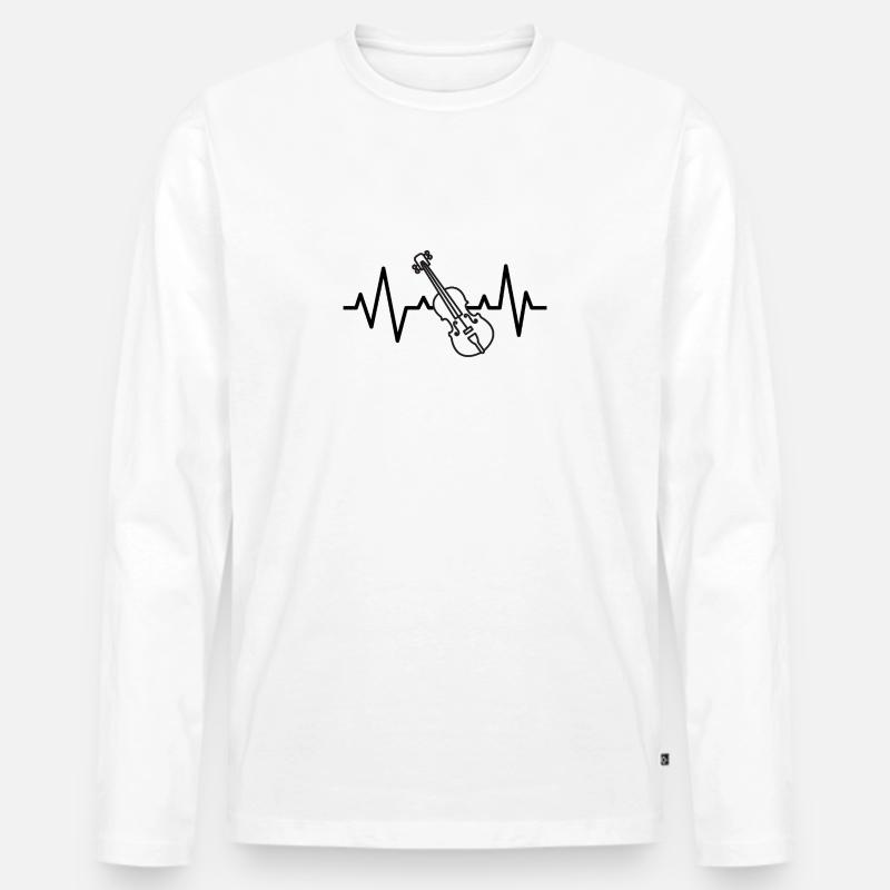 Violin lifeline design - Männer Premium Bio Langarmshirt - Weiß