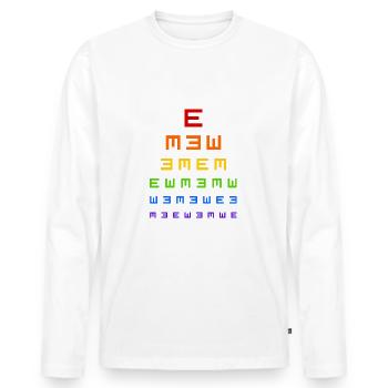 vision test - Men's Premium Organic Long Sleeve Shirt - white - Front - Nico (187cm)