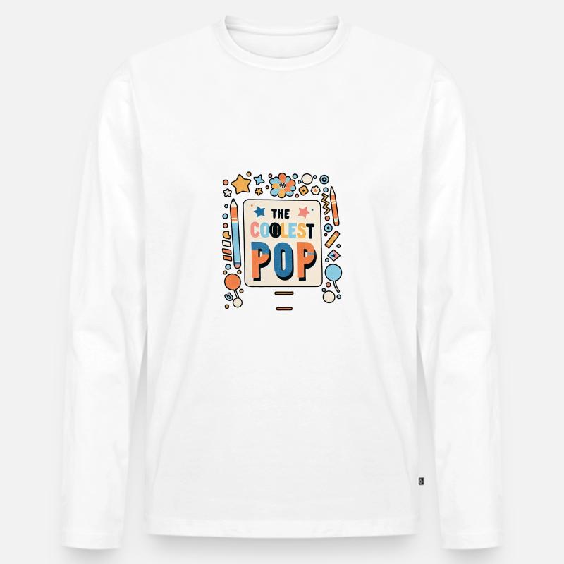 The Coolest Pop 7 - Männer Premium Bio Langarmshirt - Weiß