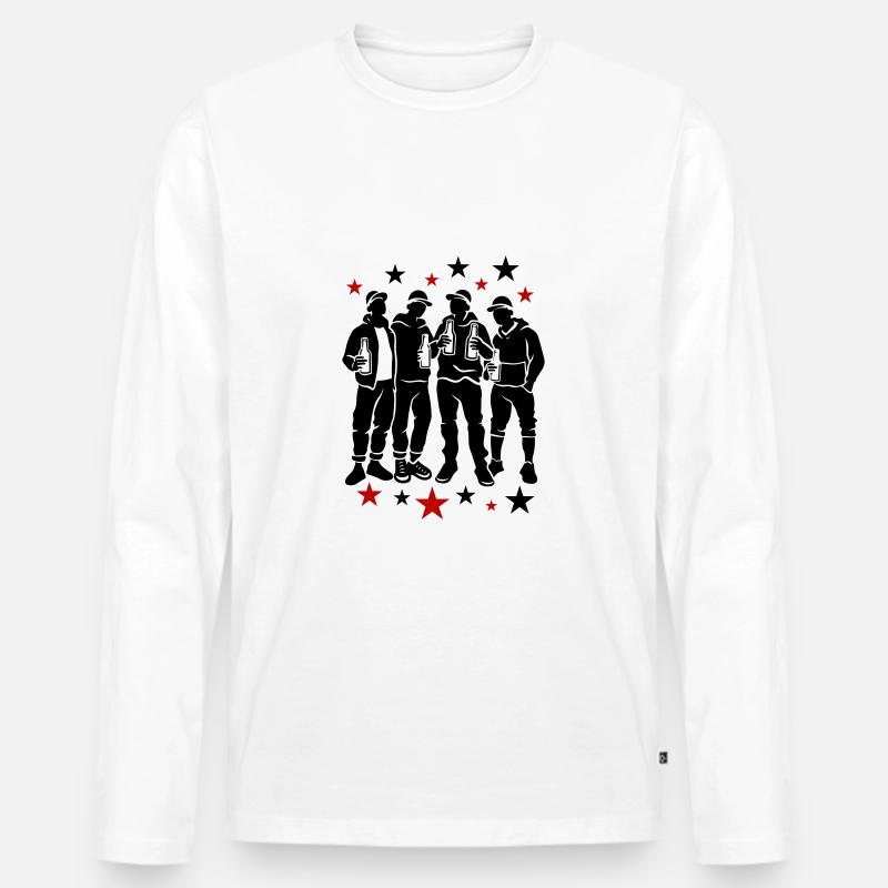 Junggesellenabschied Team - Männer Premium Bio Langarmshirt - Weiß