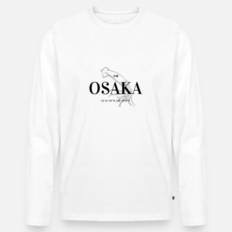 Osaka - Männer Premium Bio Langarmshirt - Weiß