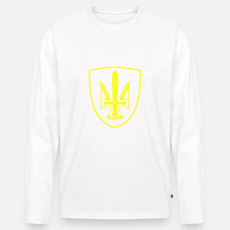 Ukraine - Männer Premium Bio Langarmshirt - Weiß