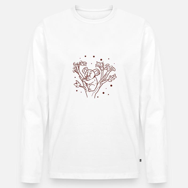 Koala - Australien - Naturschutz - Männer Premium Bio Langarmshirt - Weiß