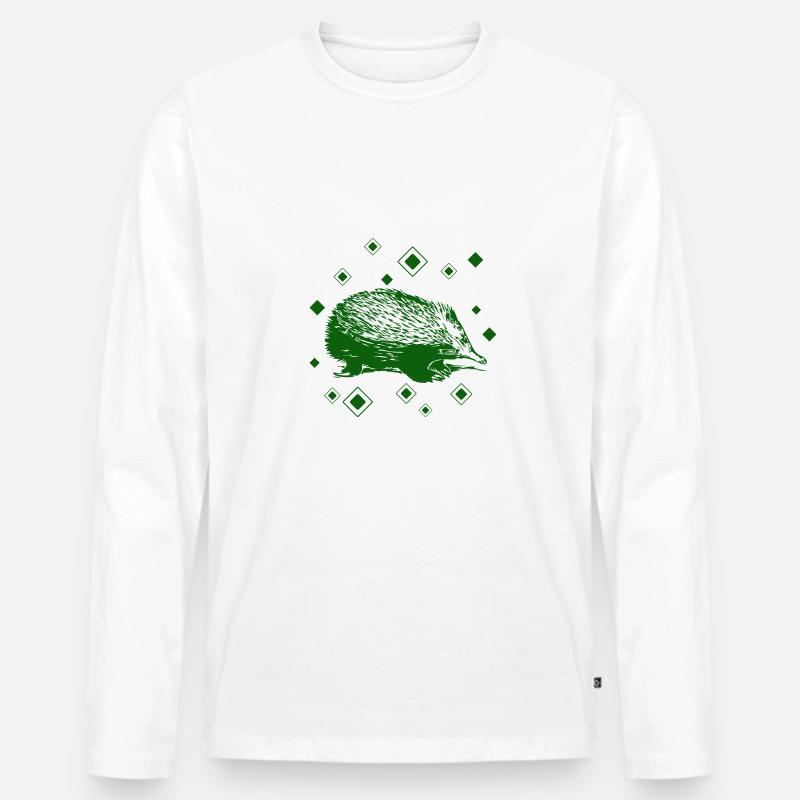 Igel - Männer Premium Bio Langarmshirt - Weiß
