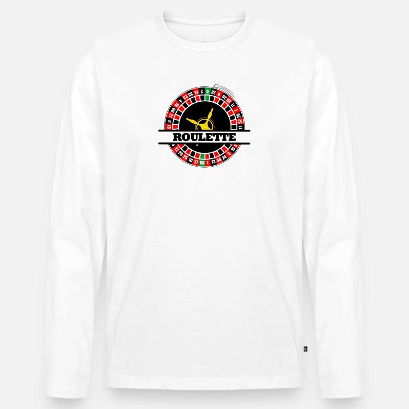 Rolette Text Banner - Männer Premium Bio Langarmshirt - Weiß