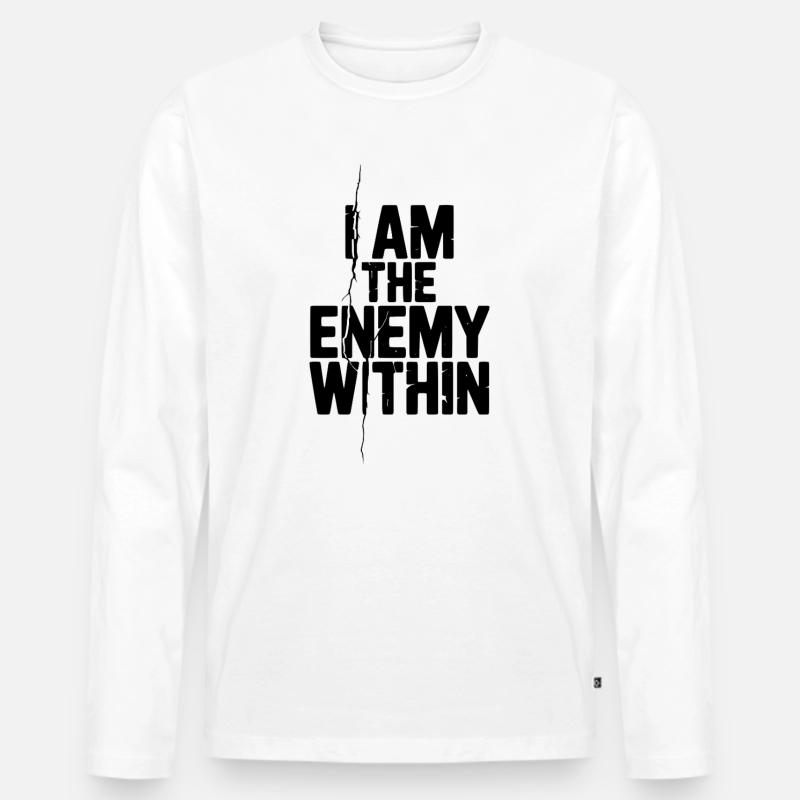 Ich bin der innere Feind - Männer Premium Bio Langarmshirt - Weiß