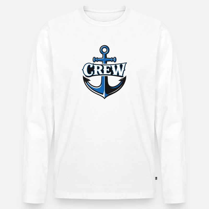 Anker Crew Logo - Männer Premium Bio Langarmshirt - Weiß