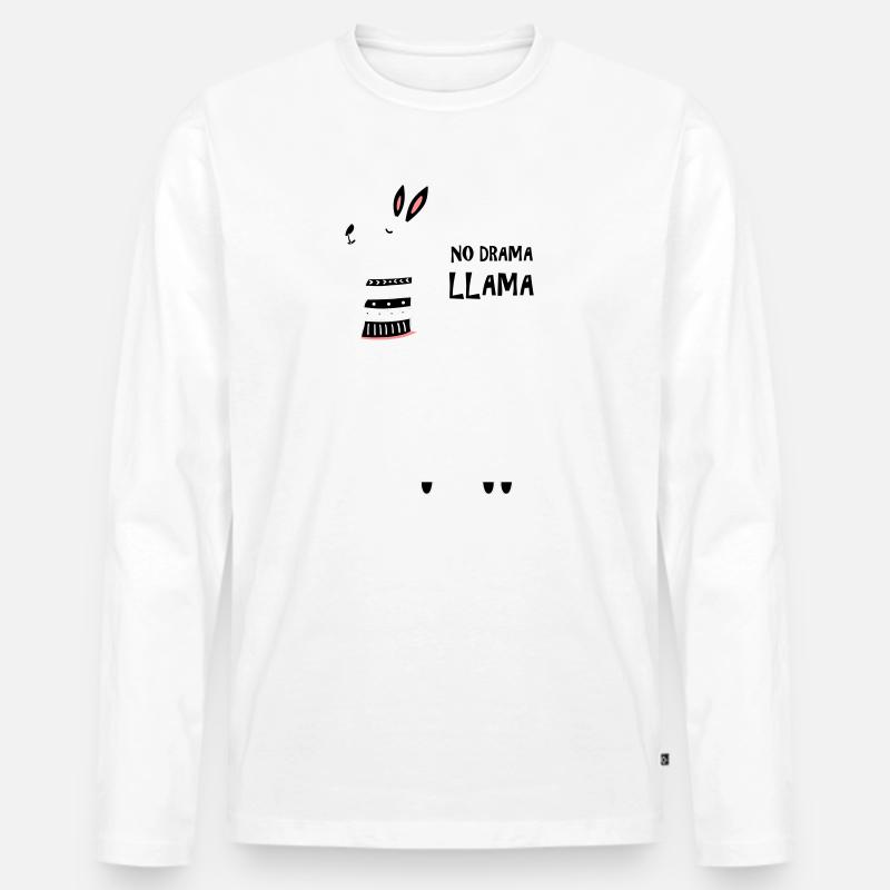 no drama llama - Männer Premium Bio Langarmshirt - Weiß