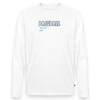 Baseball Bester Papa Vater Vatertag Geburtstag - Männer Premium Bio Langarmshirt - Weiß - Vorne - Nico (187cm)