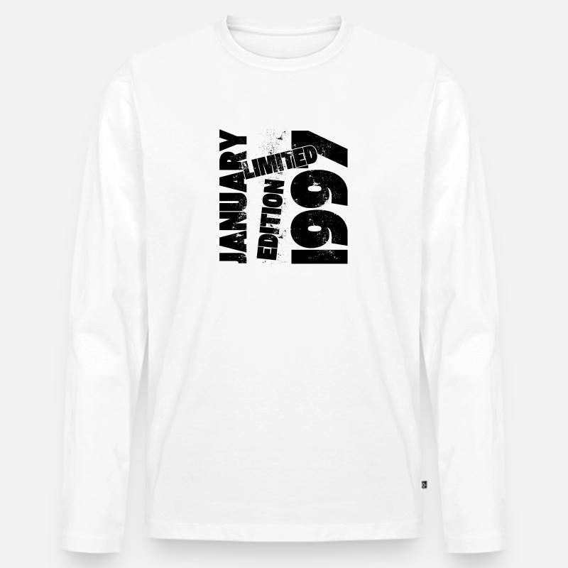 JANUAR 1997 LIMITIERTE AUFLAGE - Männer Premium Bio Langarmshirt - Weiß