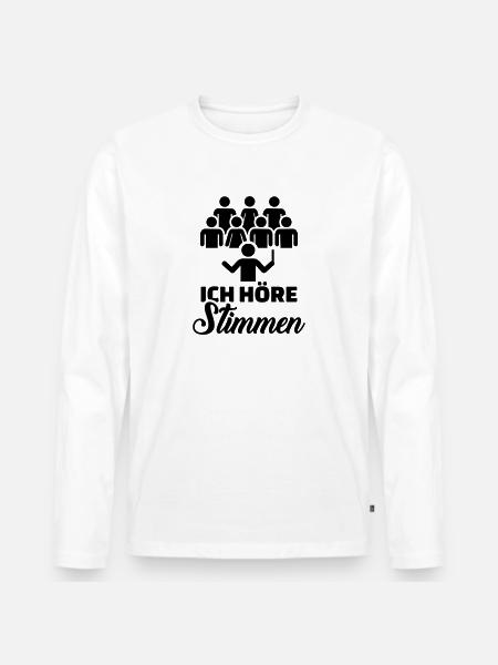 Chor - Männer Premium Bio Langarmshirt - Weiß