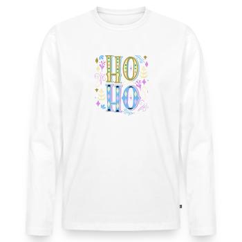 Ho Ho - Männer Premium Bio Langarmshirt - Weiß - Vorne - Nico (187cm)