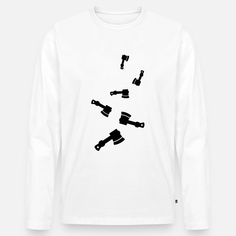 Kletterausrüstung eispickel - Männer Premium Bio Langarmshirt - Weiß
