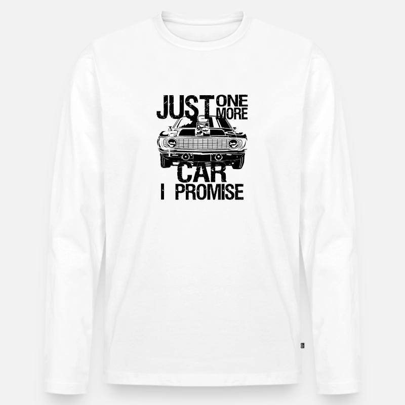 Just one more Car - Männer Premium Bio Langarmshirt - Weiß