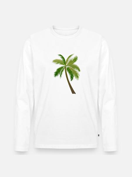 palm tree palm palms - Men's Premium Organic Long Sleeve Shirt - white