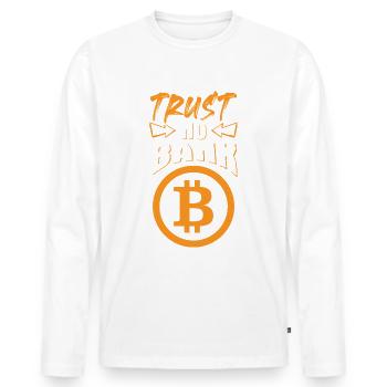bank bitcoin - Men's Premium Organic Long Sleeve Shirt - white - Front - Nico (187cm)
