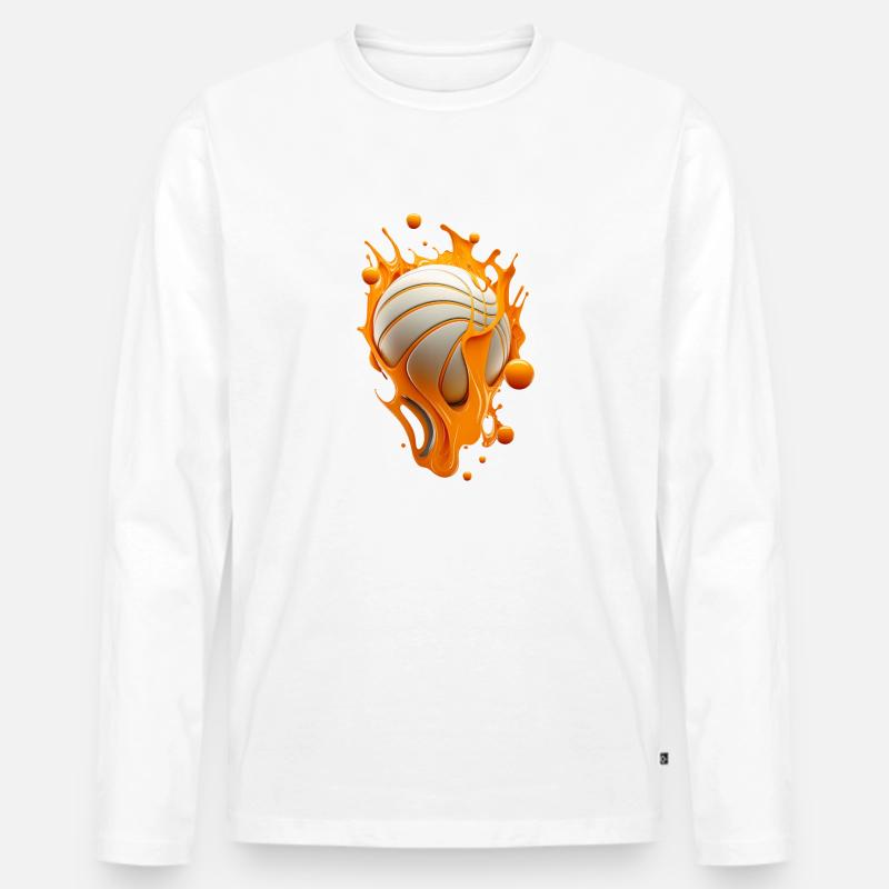 Schmelzender Basketball - Männer Premium Bio Langarmshirt - Weiß