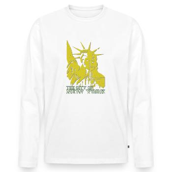 The City Of New York - Men's Premium Organic Long Sleeve Shirt - white - Front - Nico (187cm)
