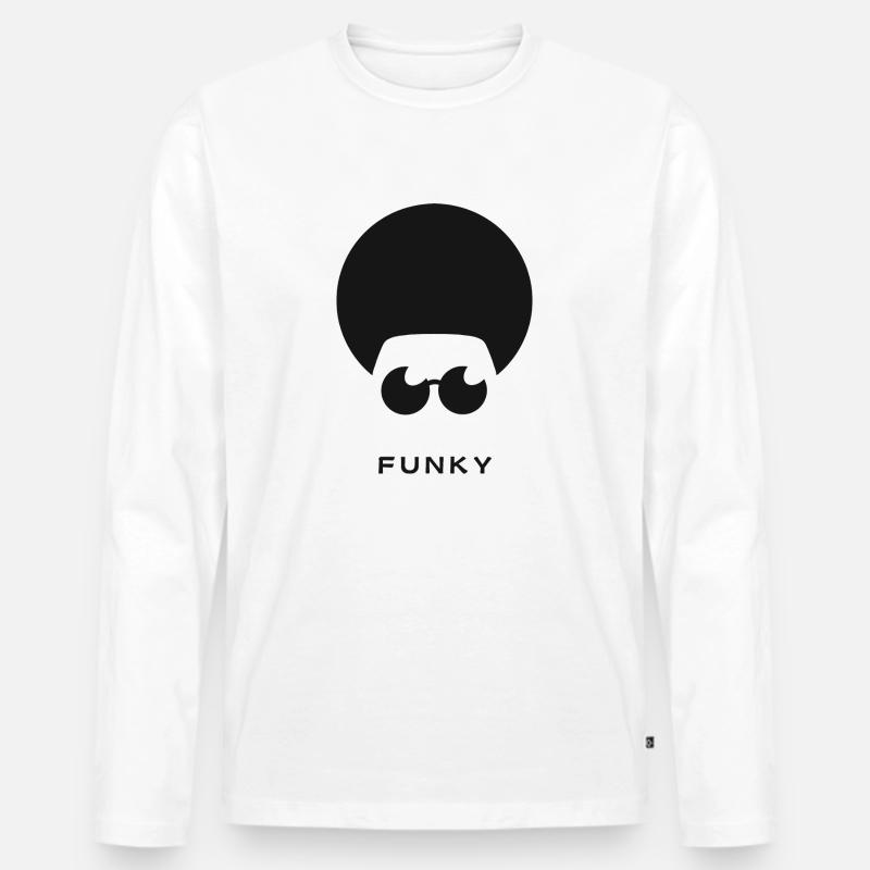 Funky-Logo - Männer Premium Bio Langarmshirt - Weiß