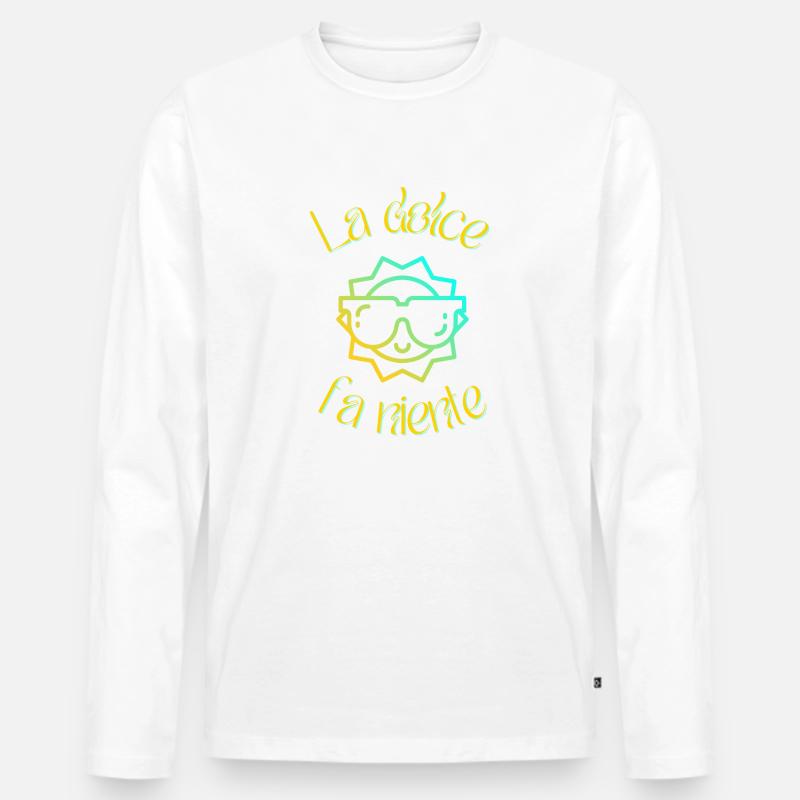 La dolce fa niente - Männer Premium Bio Langarmshirt - Weiß
