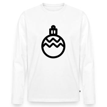 Boule de Noël - T-shirt manches longues Premium bio Homme - blanc - Devant - Nico (187cm)