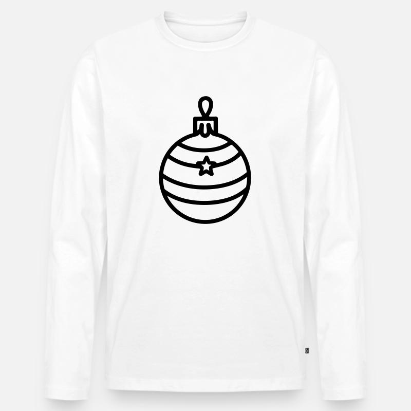 Weihnachtskugel - Männer Premium Bio Langarmshirt - Weiß