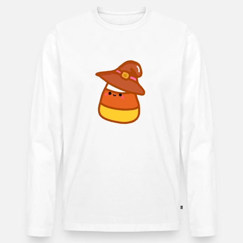 candy corn - Männer Premium Bio Langarmshirt - Weiß