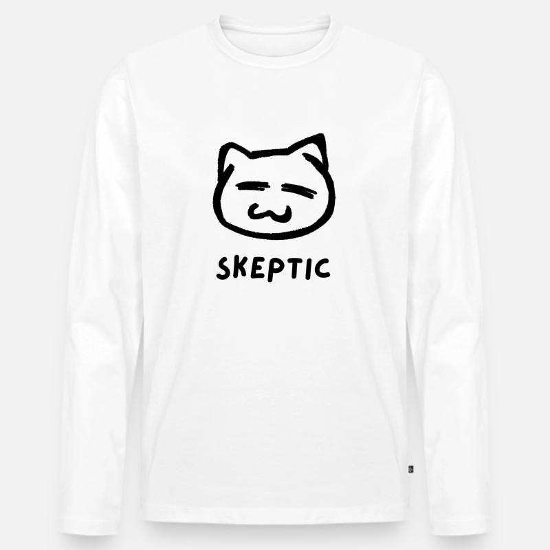 Skeptisch - Männer Premium Bio Langarmshirt - Weiß