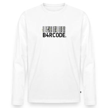 B4RCODE. Bamboo black - Men's Premium Organic Long Sleeve Shirt - white - Front - Nico (187cm)