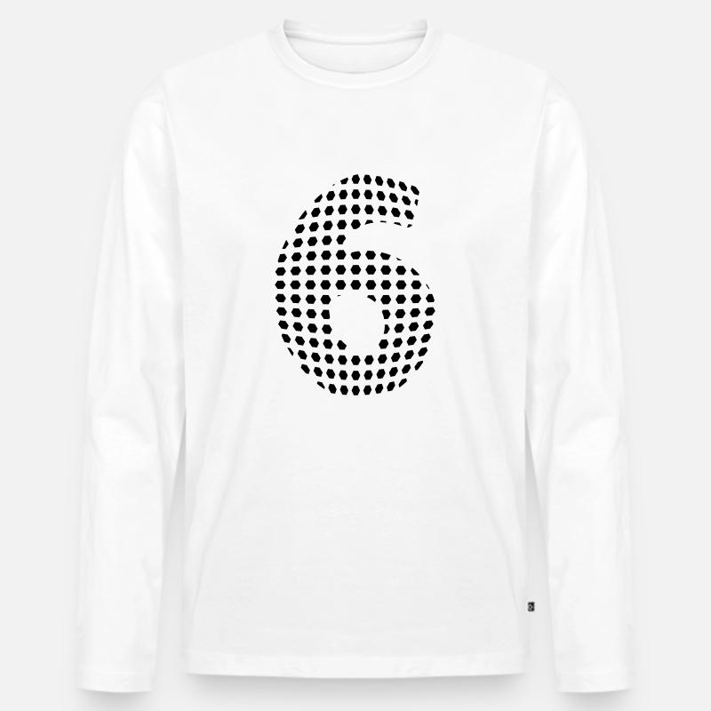 Trikot Nummer 6 - Männer Premium Bio Langarmshirt - Weiß