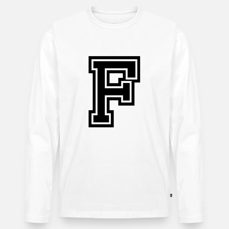 F - Männer Premium Bio Langarmshirt - Weiß
