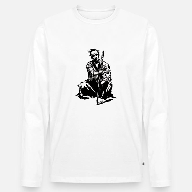 Samurai-JO - Männer Premium Bio Langarmshirt - Weiß