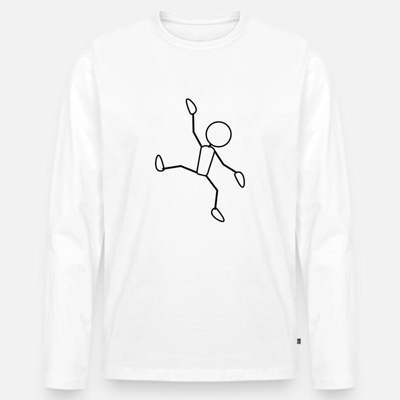 happy_dancing_1c - Männer Premium Bio Langarmshirt - Weiß