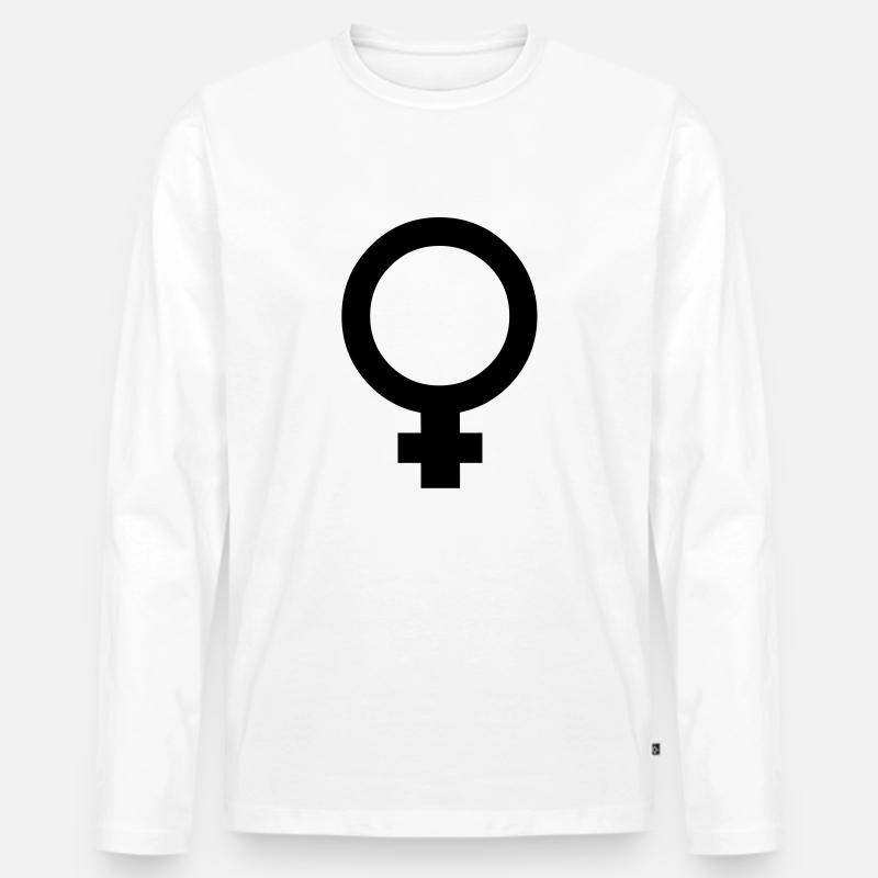 Weiblich Symbol - Männer Premium Bio Langarmshirt - Weiß