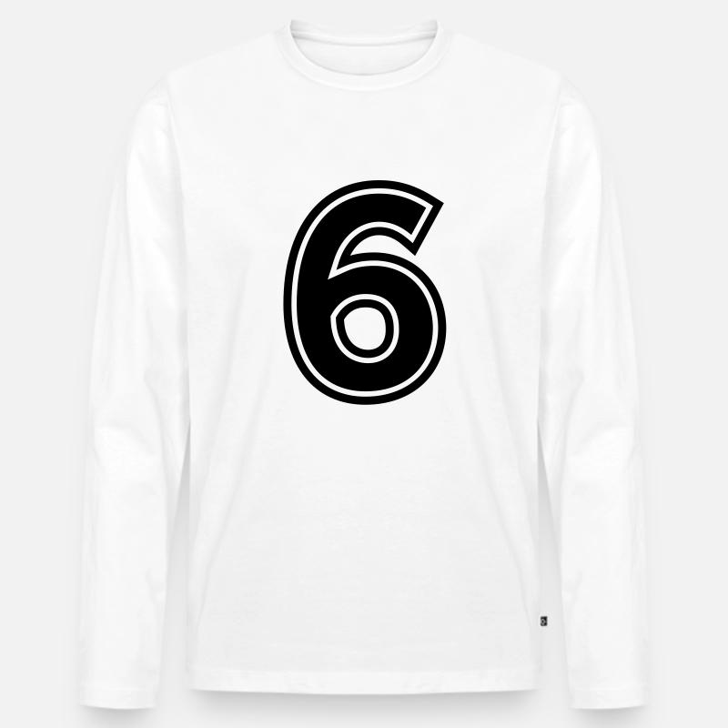 number_six - Männer Premium Bio Langarmshirt - Weiß