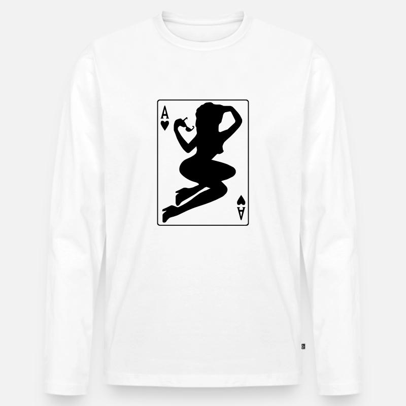 Ace - Männer Premium Bio Langarmshirt - Weiß